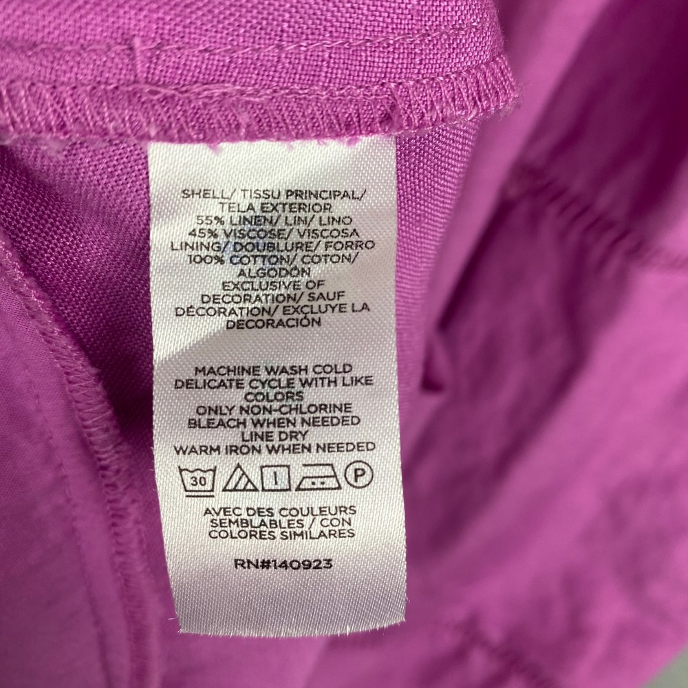 LOFT Linen Blend Ladder Stitch Pocket Shift Dress Womens Small Lavender‎ - Picture 5 of 8